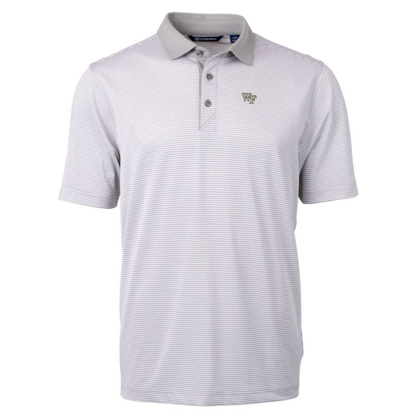 NCAA Wake Forest Demon Deacons Big & Tall Virtue Eco Pique Micro Stripe Recycled Polo