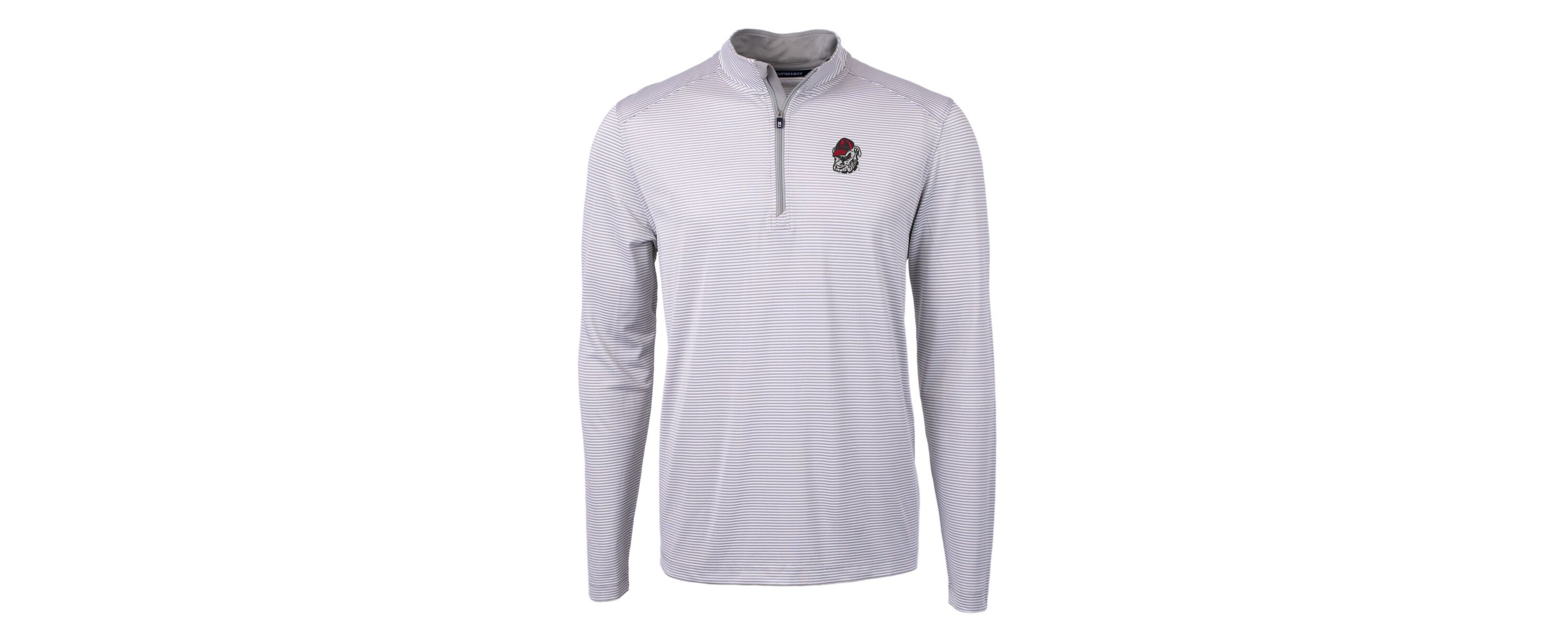 NCAA Georgia Bulldogs Big & Tall Virtue Eco Pique Micro Stripe Recycled Quarter-Zip Pullover Top
