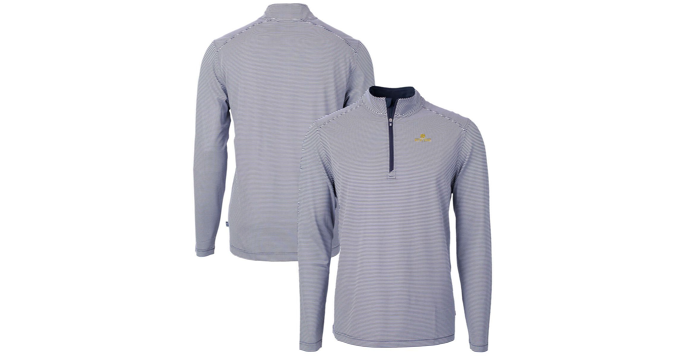 NCAA Notre Dame Fighting Irish Big & Tall Virtue Eco Pique Micro Stripe Recycled Quarter-Zip Pullover Top