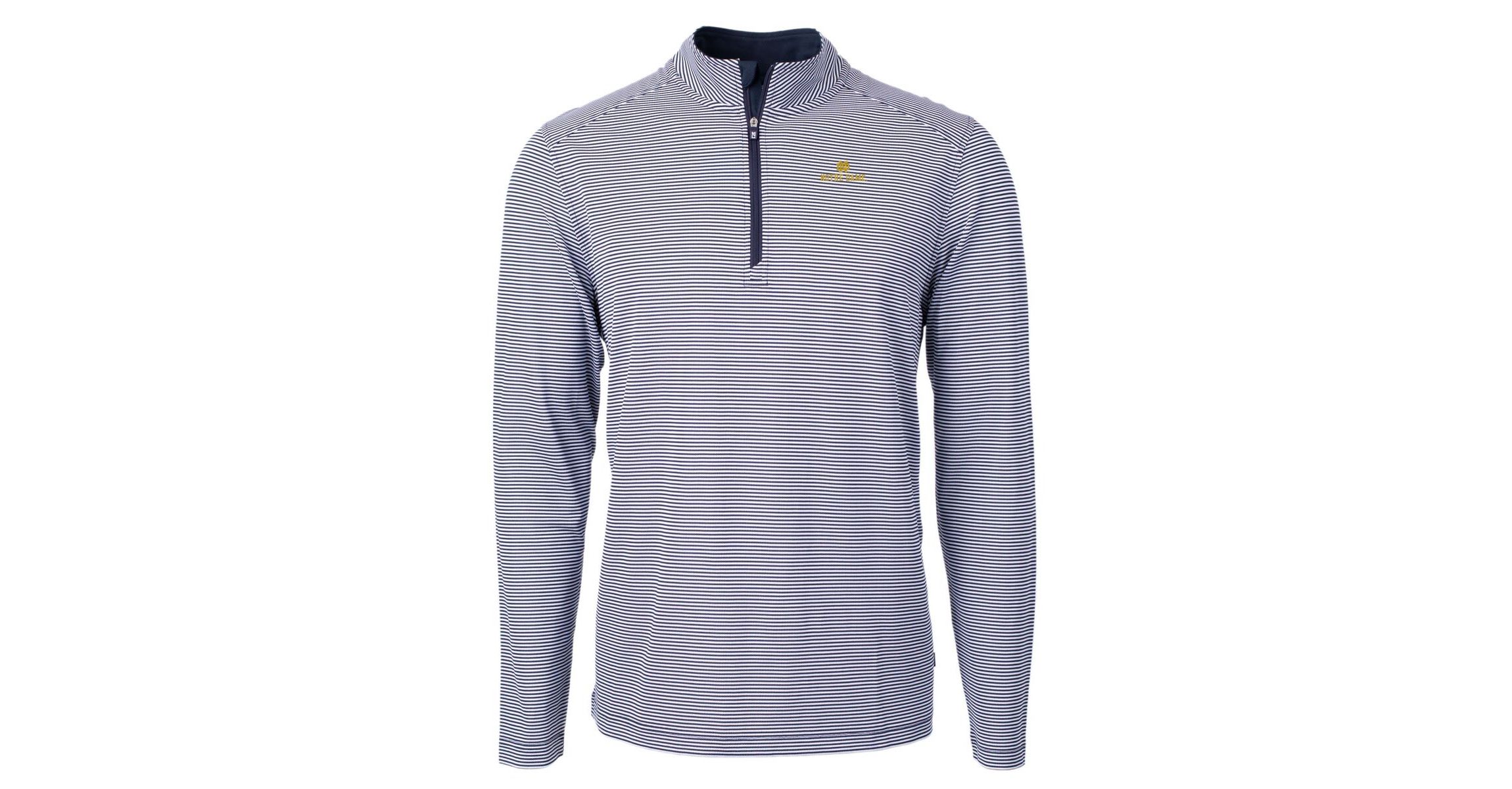 NCAA Notre Dame Fighting Irish Big & Tall Virtue Eco Pique Micro Stripe Recycled Quarter-Zip Pullover Top
