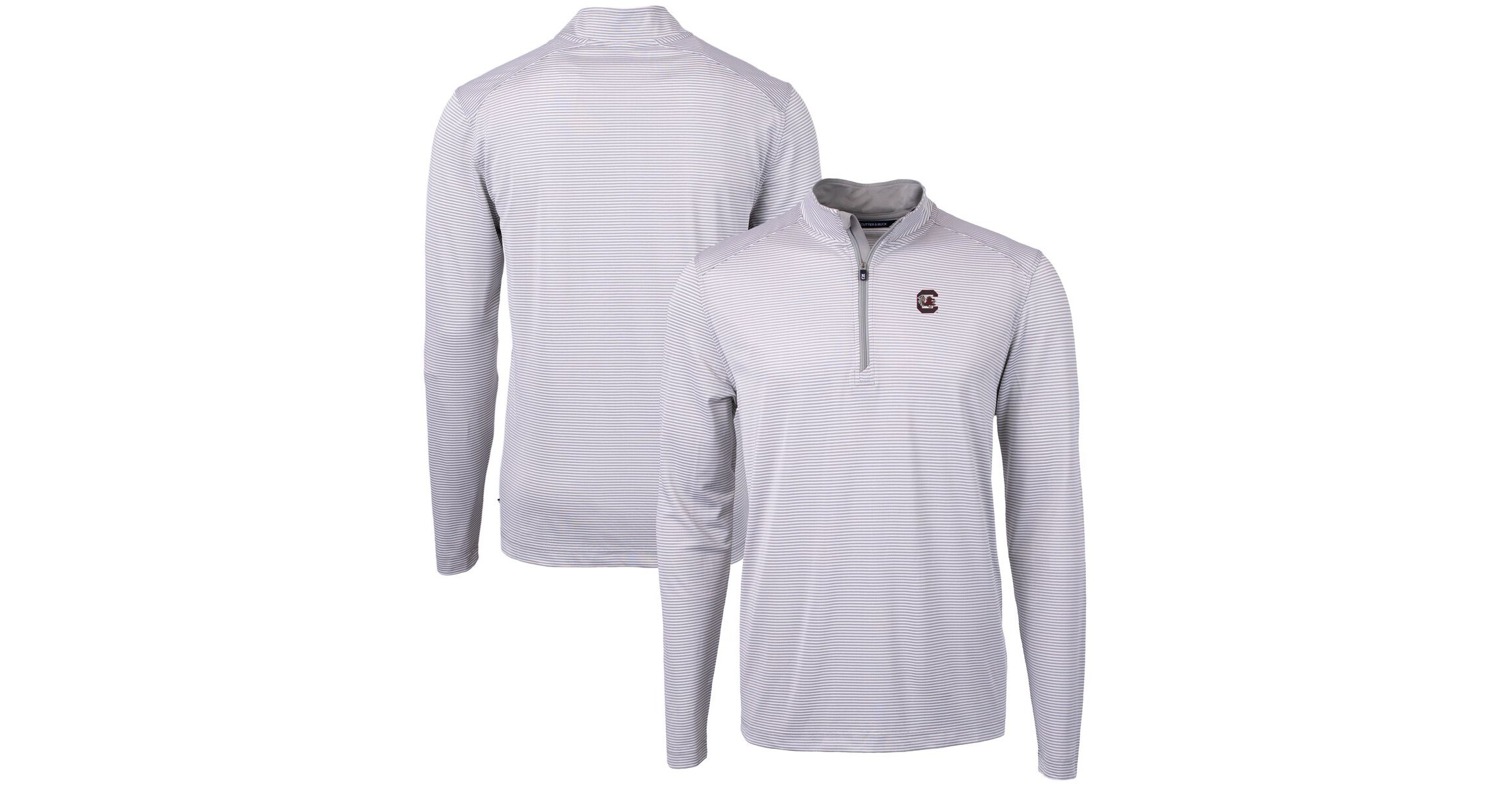NCAA South Carolina Gamecocks Big & Tall Virtue Eco Pique Micro Stripe Recycled Quarter-Zip Pullover Top