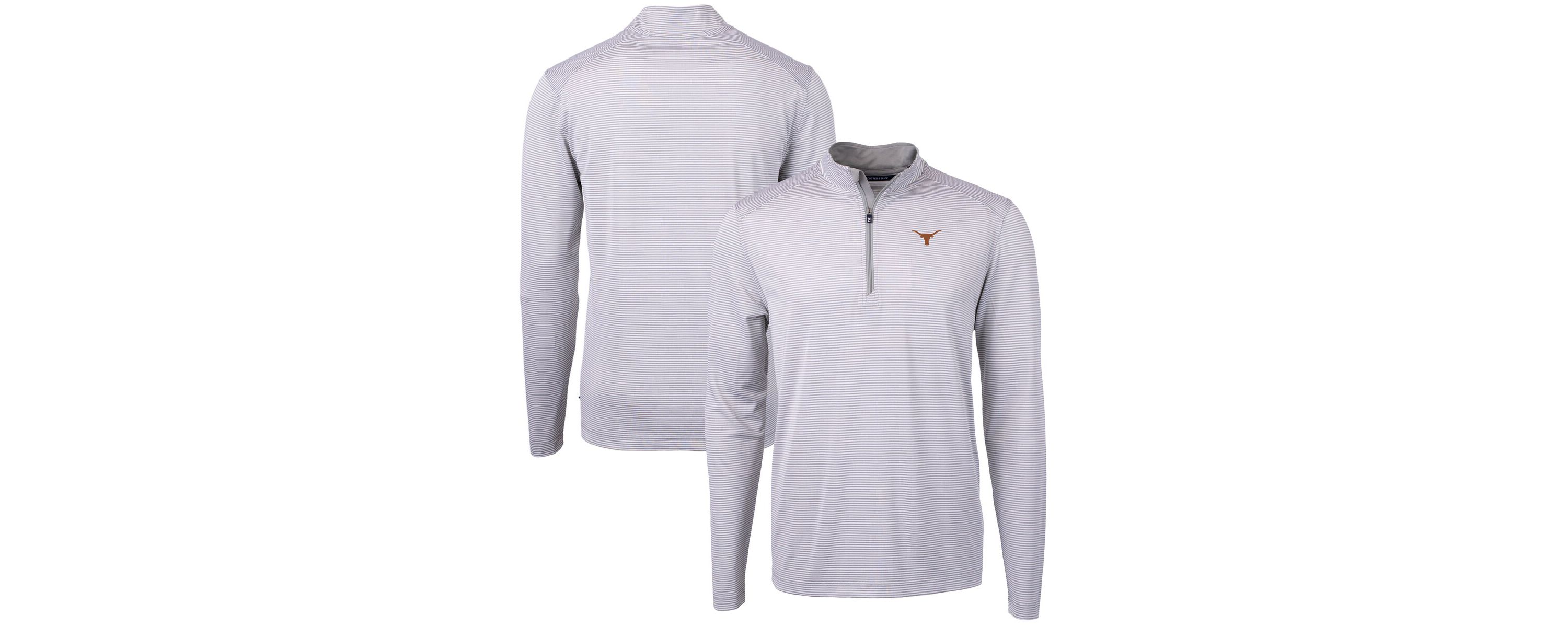 NCAA Texas Longhorns Big & Tall Virtue Eco Pique Micro Stripe Recycled Quarter-Zip Pullover Top
