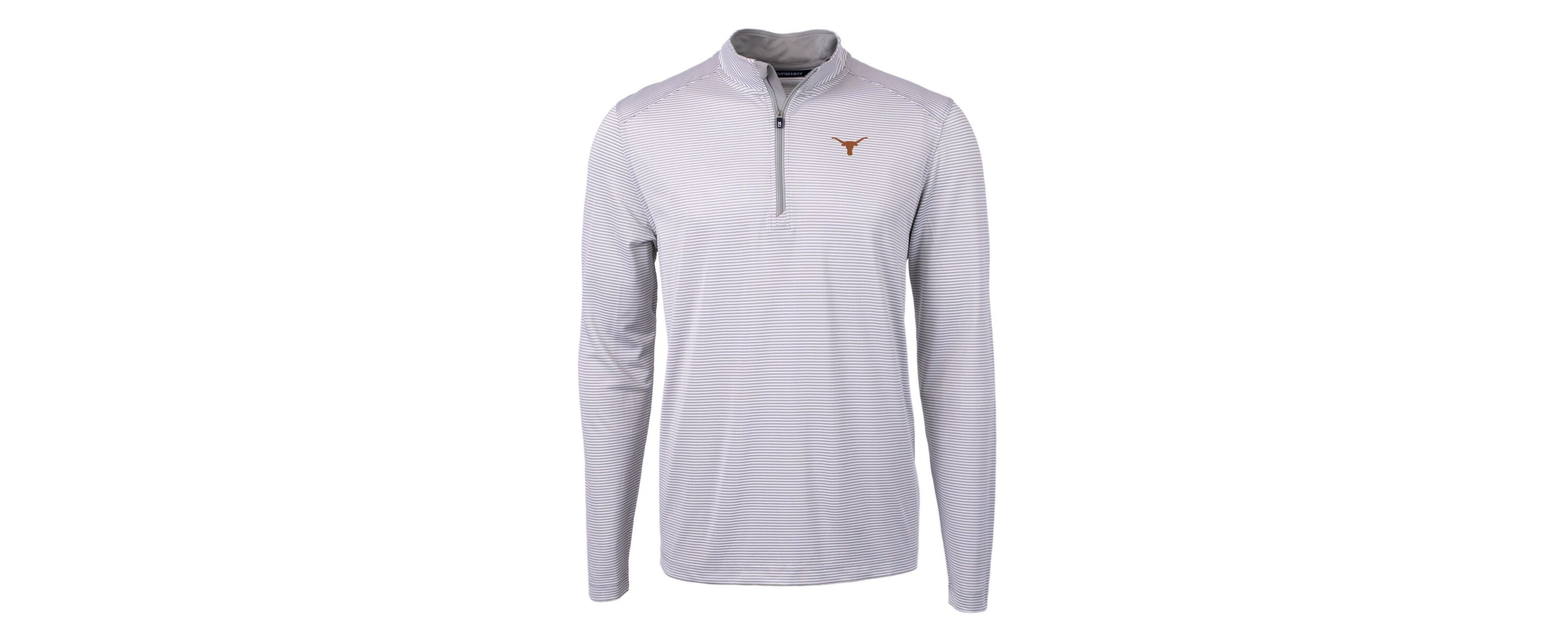 NCAA Texas Longhorns Big & Tall Virtue Eco Pique Micro Stripe Recycled Quarter-Zip Pullover Top