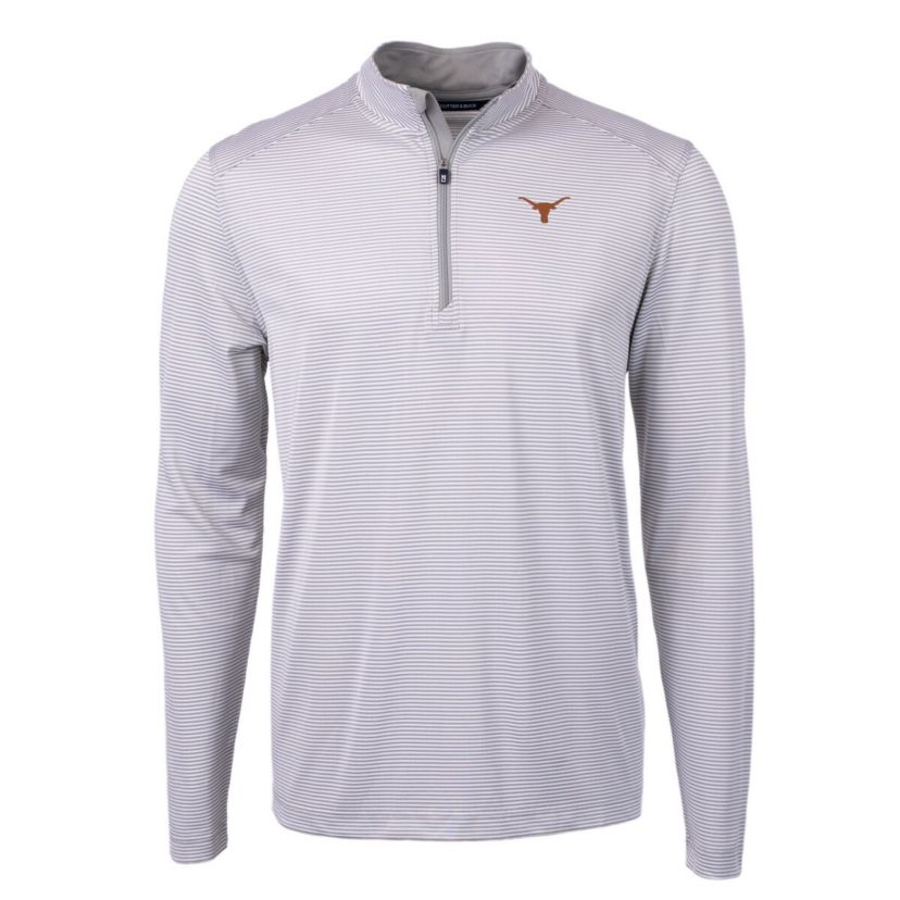 NCAA Texas Longhorns Big & Tall Virtue Eco Pique Micro Stripe Recycled Quarter-Zip Pullover Top