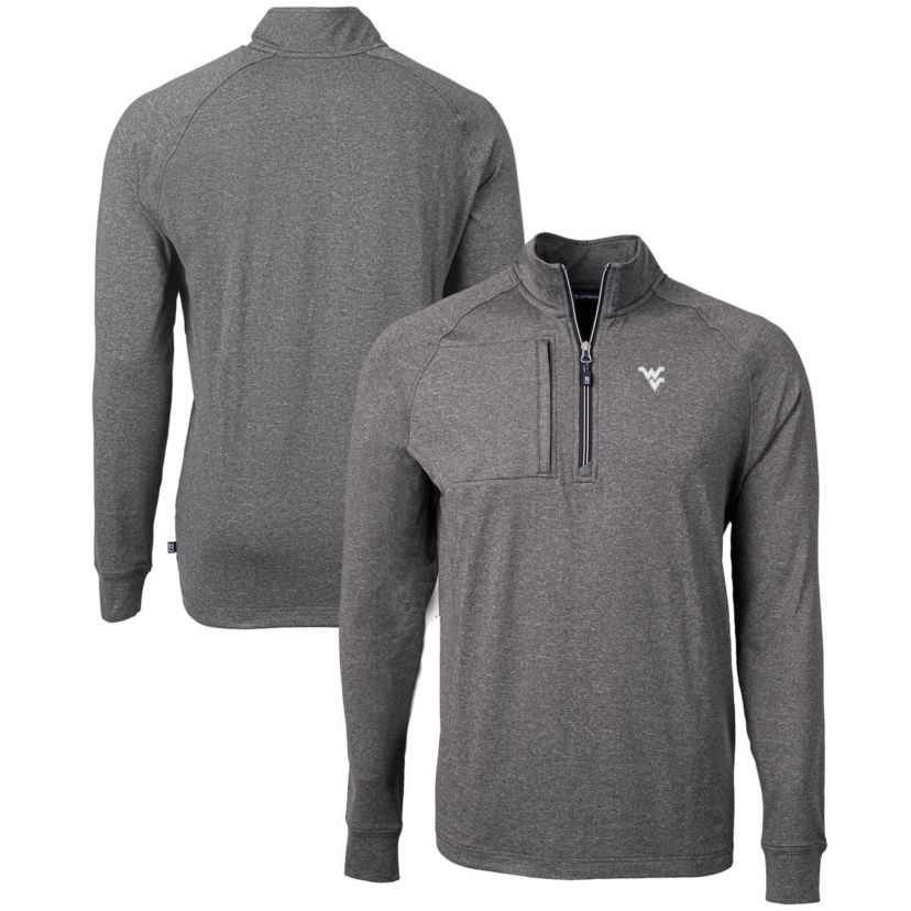 NCAA West Virginia Mountaineers Big & Tall Adapt Eco Knit Quarter-Zip Pullover Top