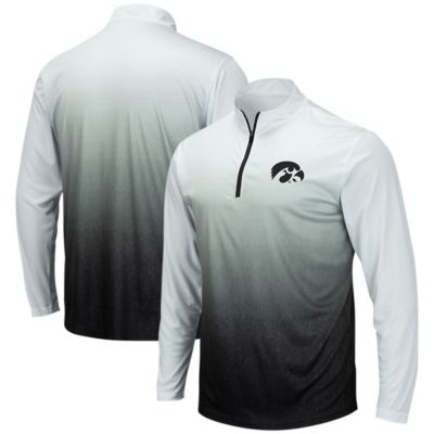 Colosseum Men's NCAA Iowa Hawkeyes Magic Ombre Long Sleeve Quarter-Zip Top, White, Medium