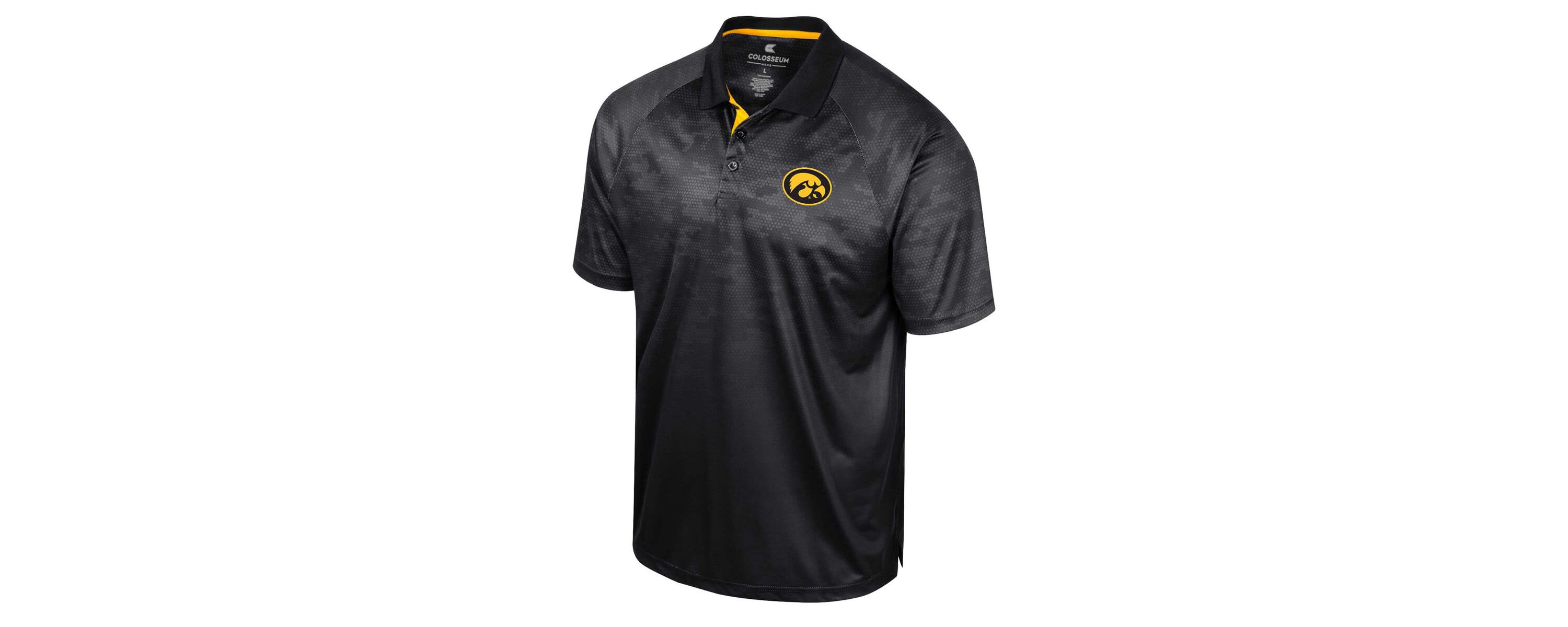 NCAA Iowa Hawkeyes Honeycomb Raglan Polo