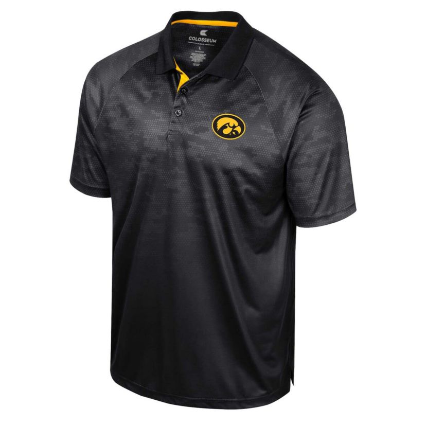 NCAA Iowa Hawkeyes Honeycomb Raglan Polo