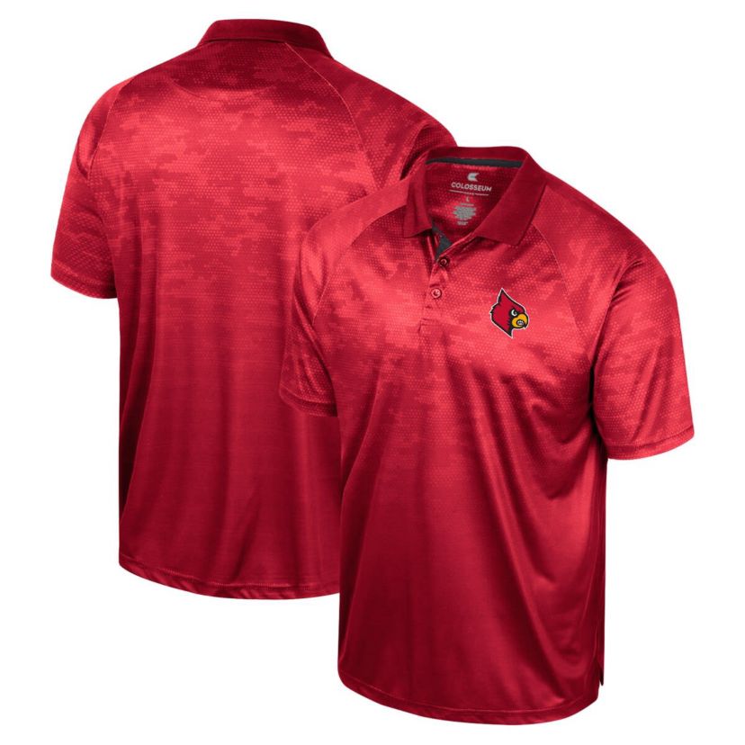 NCAA Louisville Cardinals Honeycomb Raglan Polo