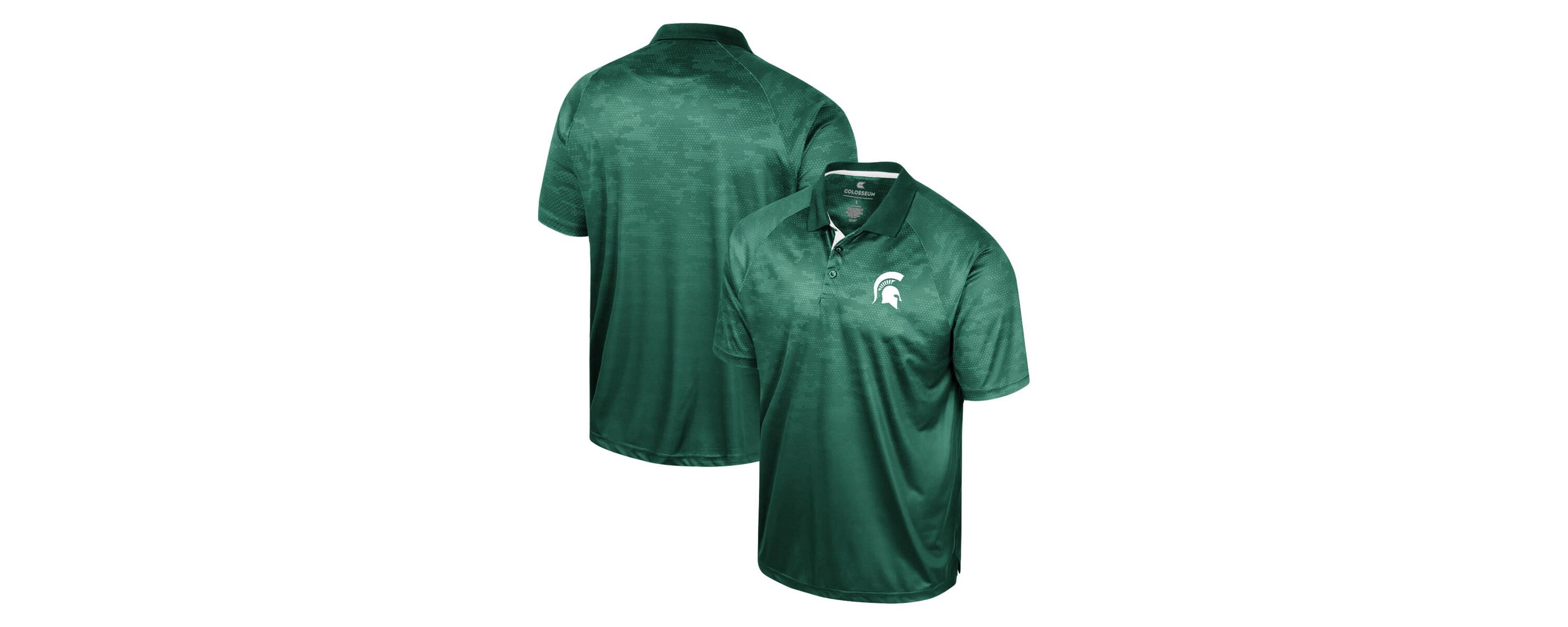 NCAA Michigan State Spartans Honeycomb Raglan Polo
