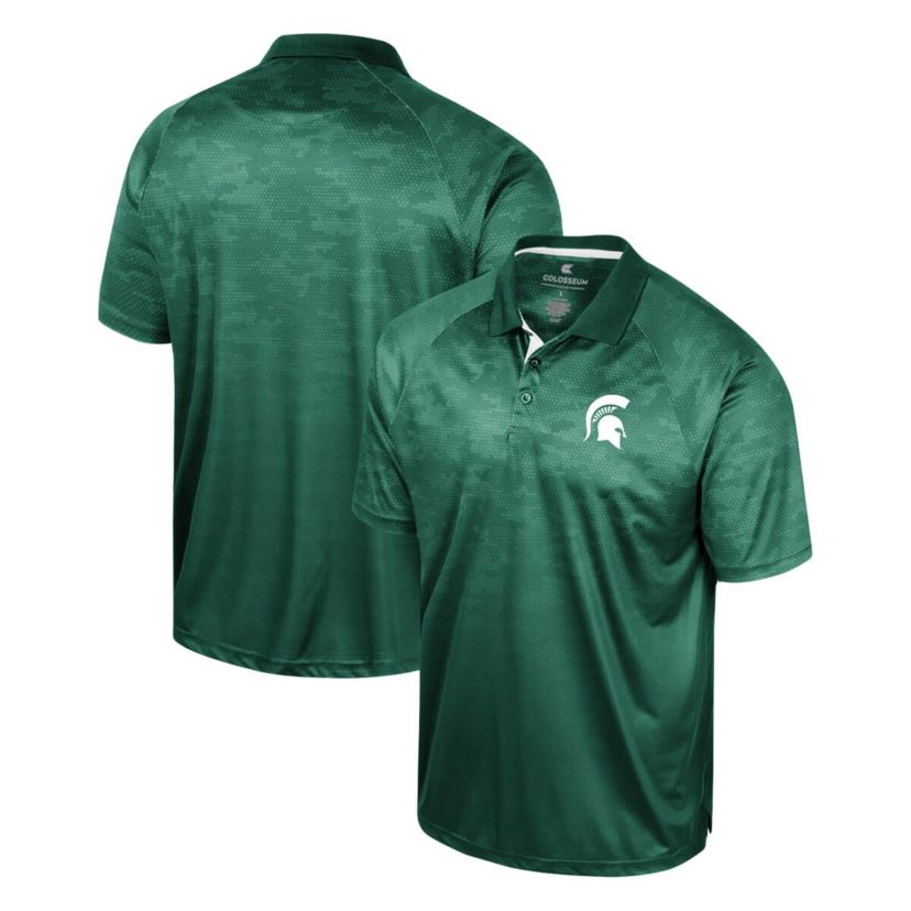 NCAA Michigan State Spartans Honeycomb Raglan Polo