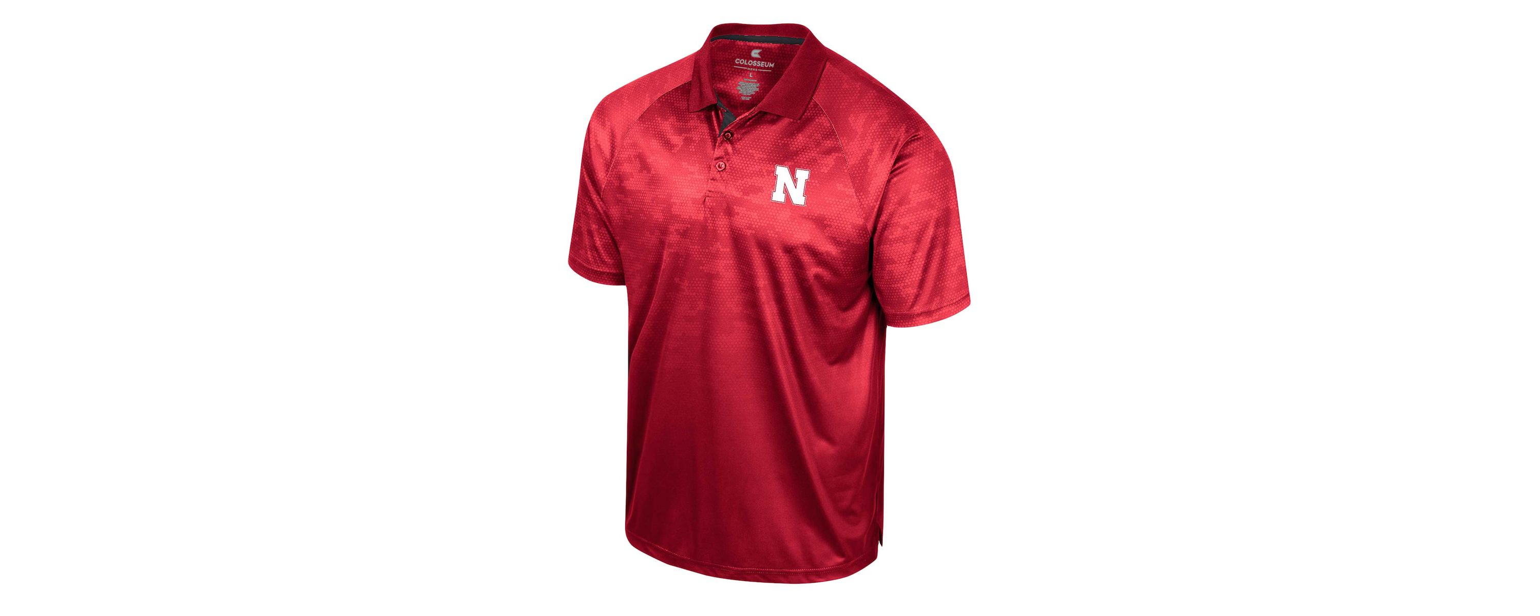 NCAA Nebraska Huskers Honeycomb Raglan Polo