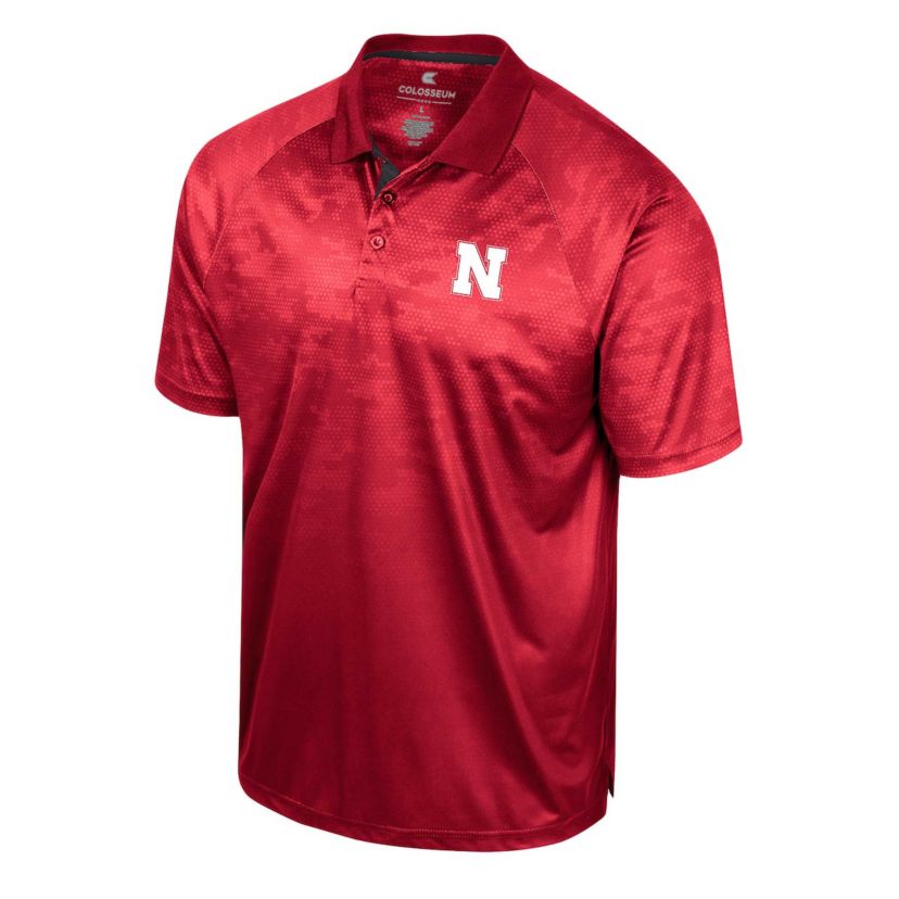 NCAA Nebraska Huskers Honeycomb Raglan Polo