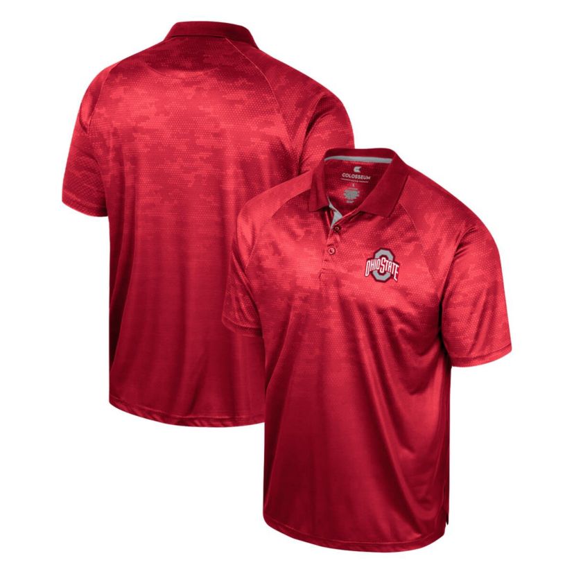 NCAA Ohio State Buckeyes Honeycomb Raglan Polo