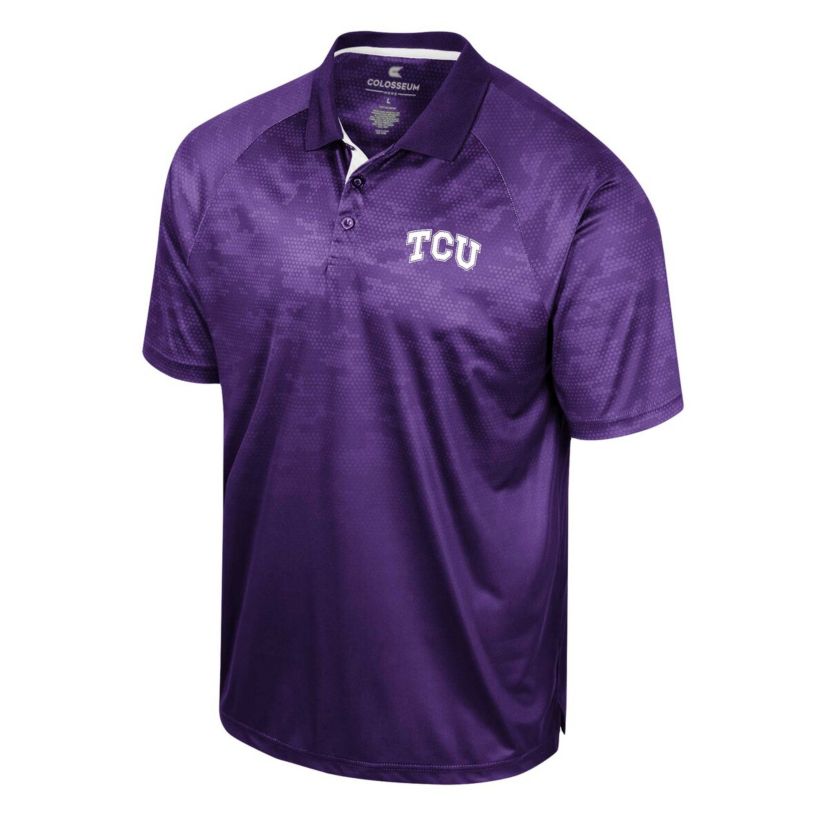 NCAA TCU Horned Frogs Honeycomb Raglan Polo