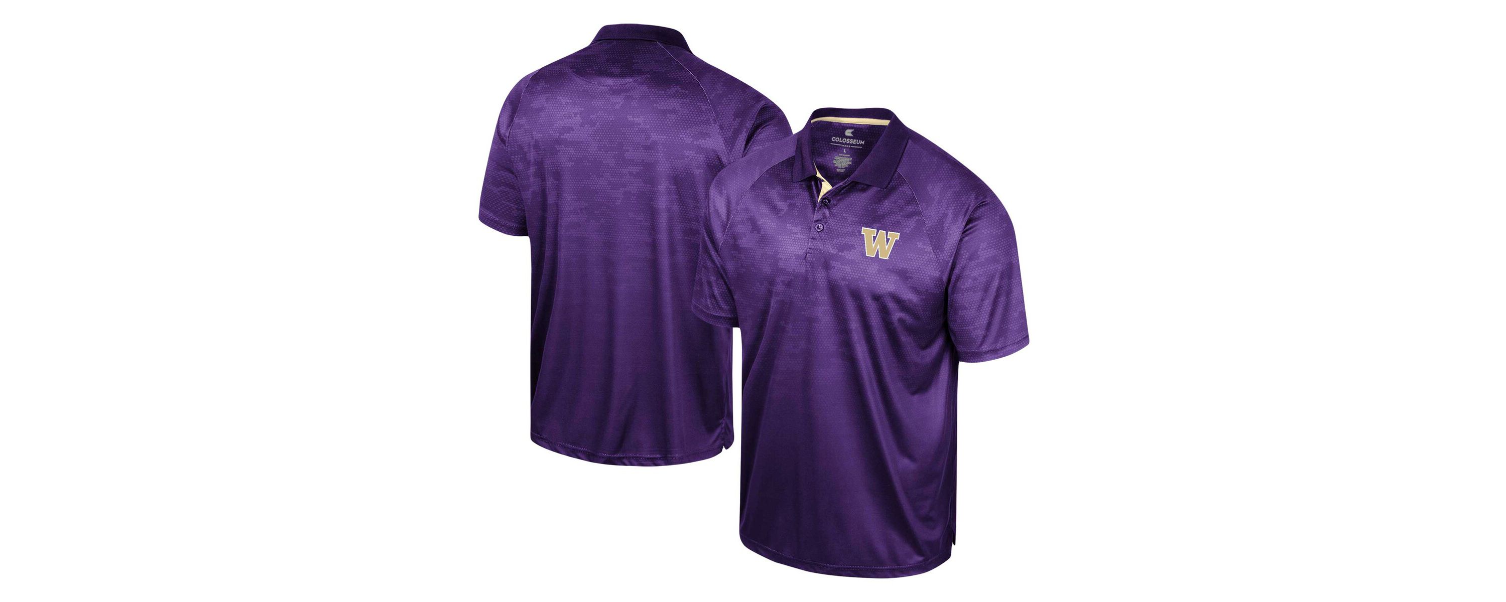 NCAA Washington Huskies Honeycomb Raglan Polo