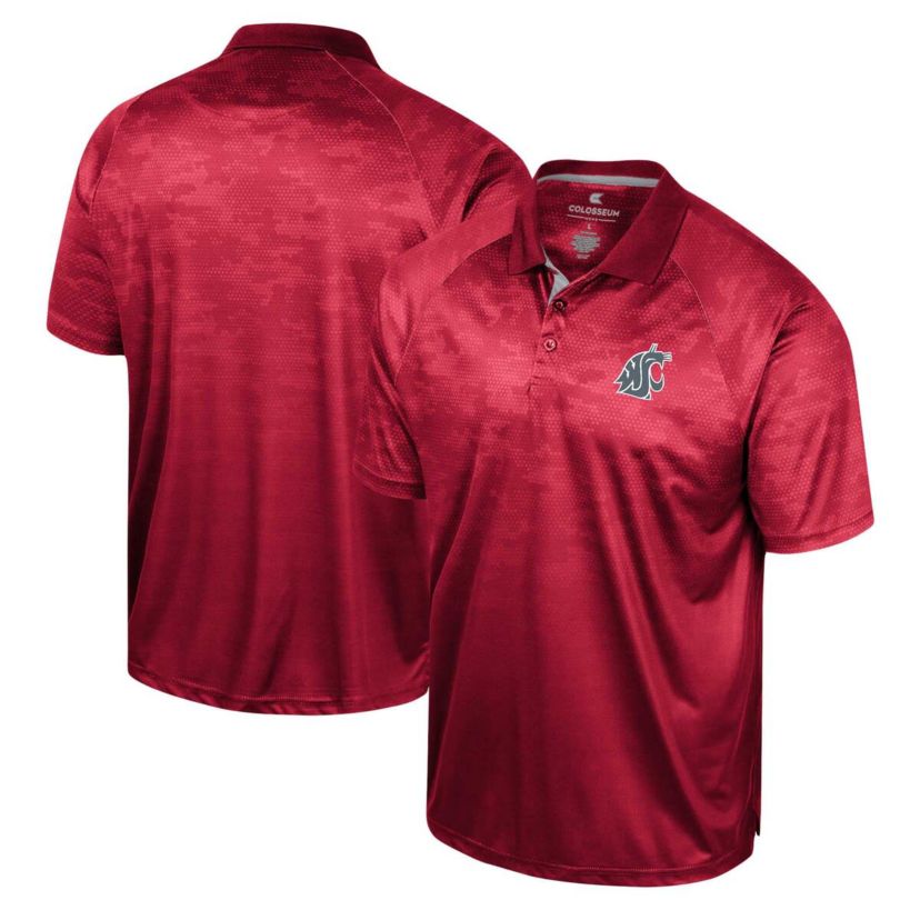 NCAA Washington State Cougars Honeycomb Raglan Polo