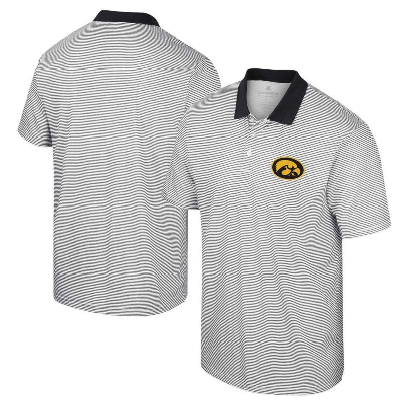 NCAA Iowa Hawkeyes Print Stripe Polo