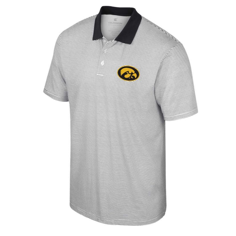 NCAA Iowa Hawkeyes Print Stripe Polo