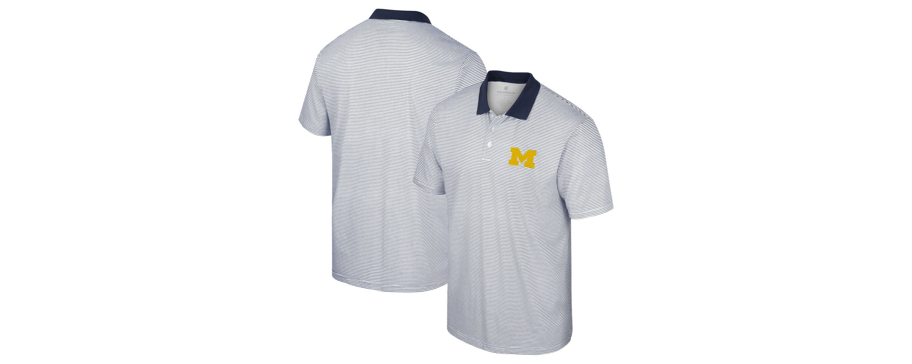 NCAA Michigan Wolverines Print Stripe Polo