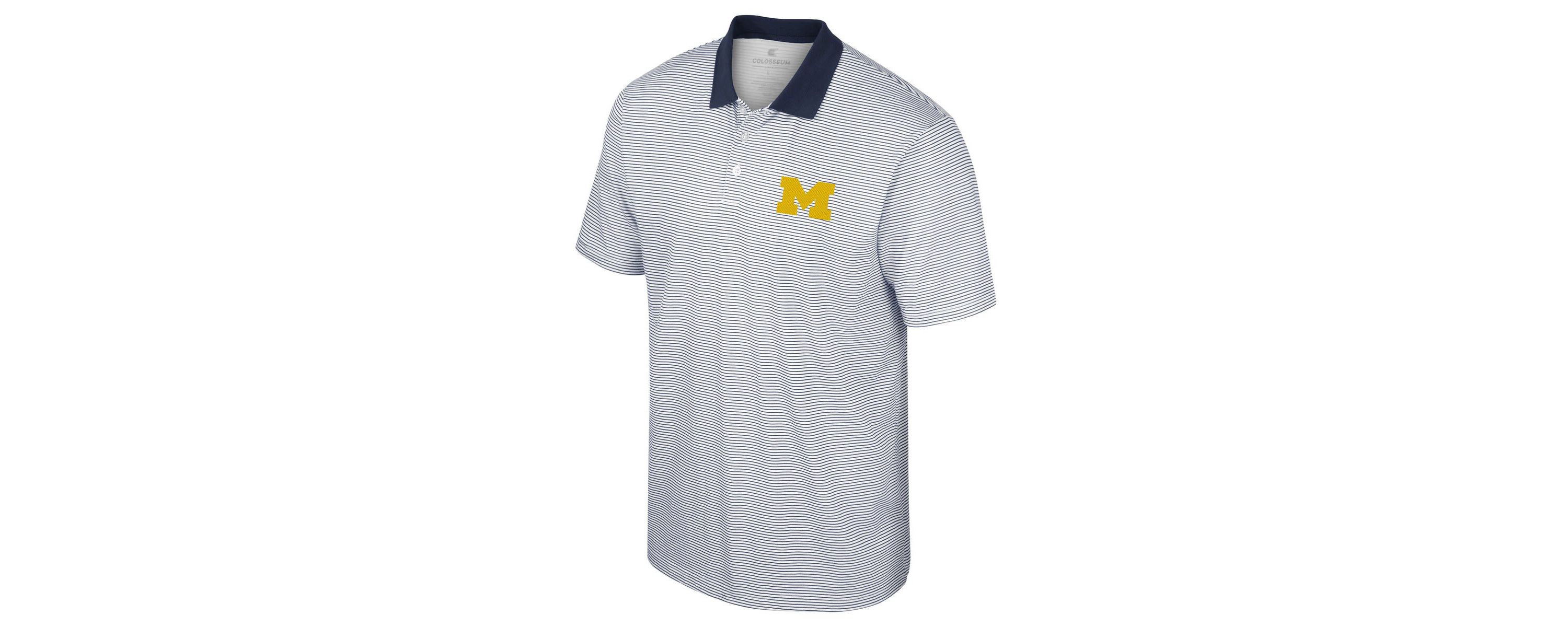 NCAA Michigan Wolverines Print Stripe Polo
