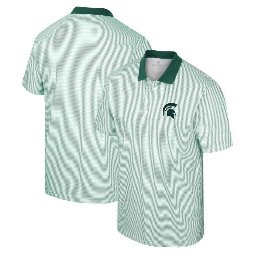 NCAA Michigan State Spartans Print Stripe Polo
