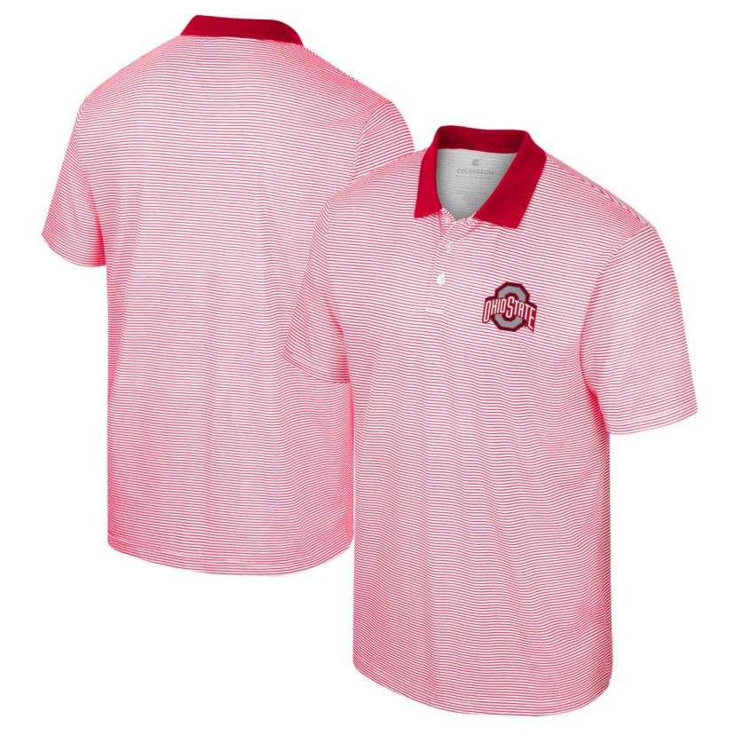 NCAA Ohio State Buckeyes Print Stripe Polo