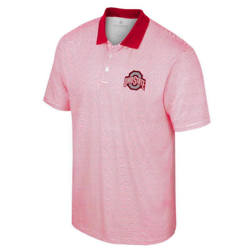 NCAA Ohio State Buckeyes Print Stripe Polo