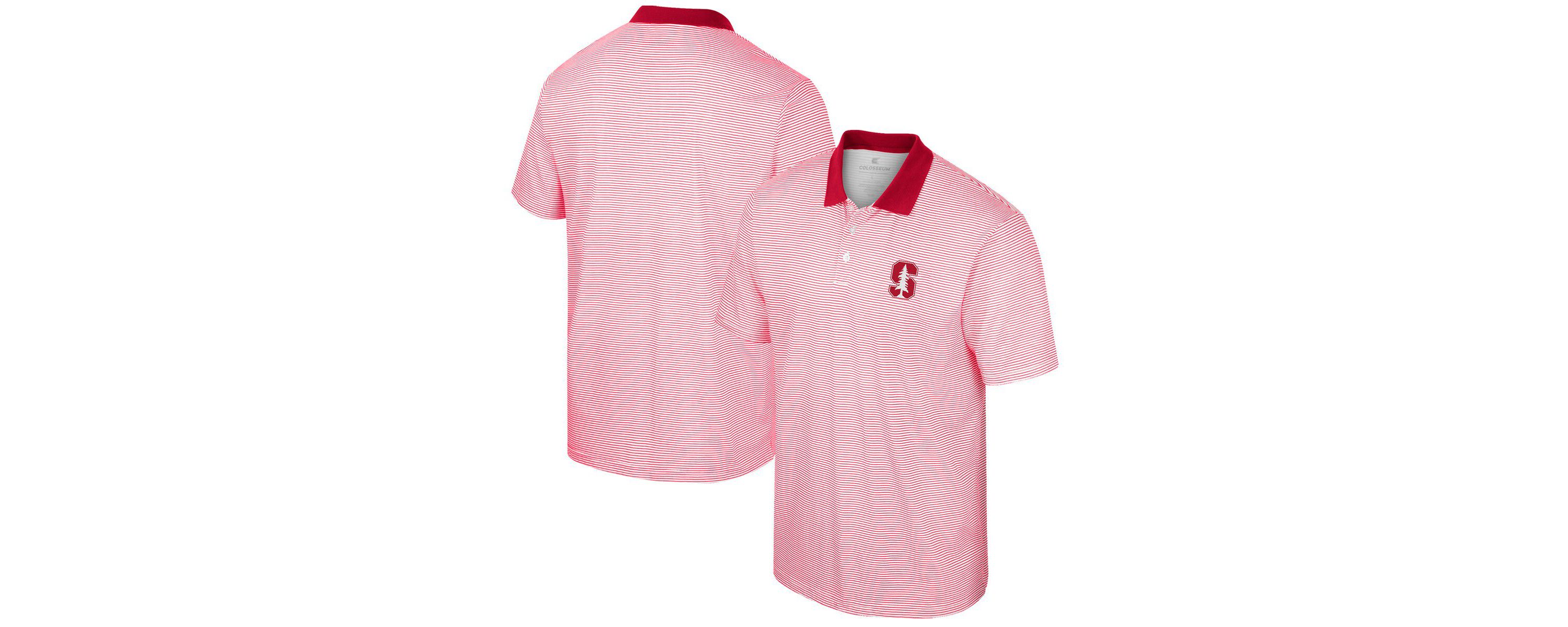 Stanford Cardinal NCAA Stanford Print Stripe Polo