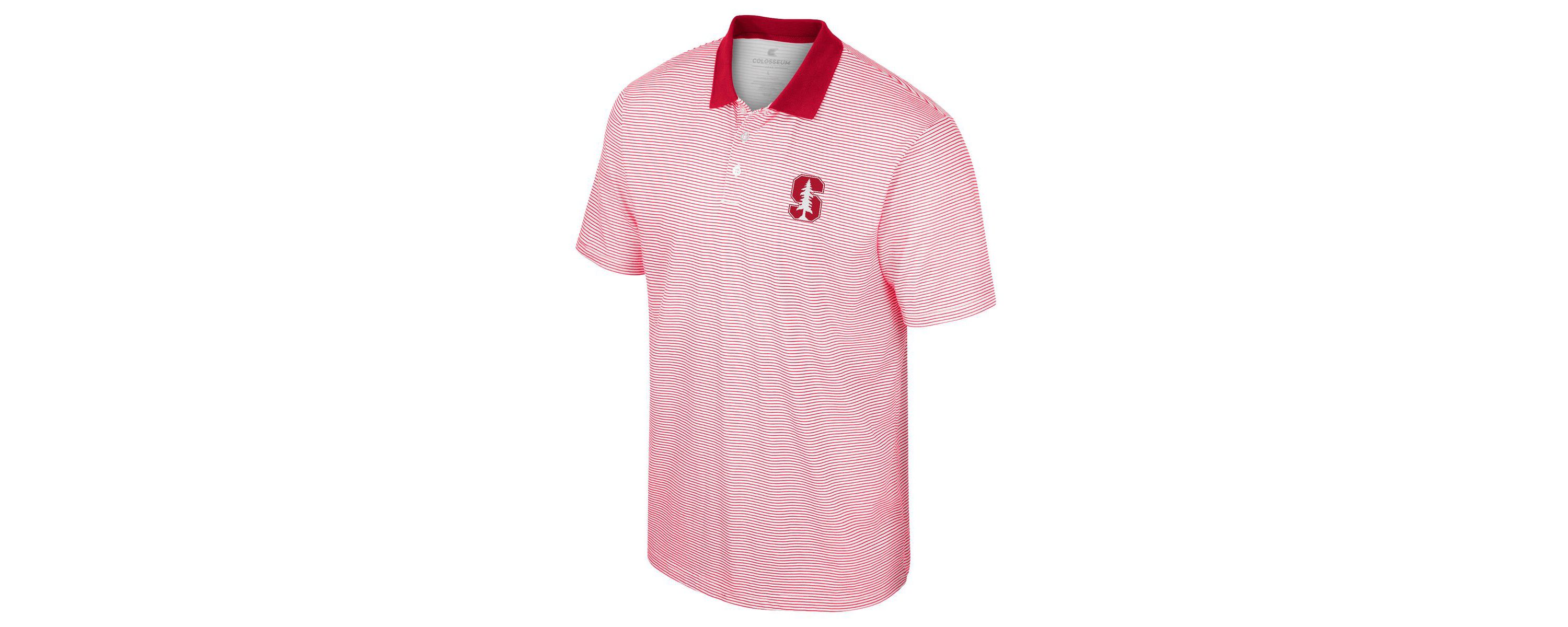 Stanford Cardinal NCAA Stanford Print Stripe Polo