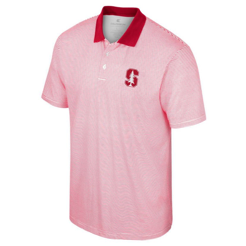 Stanford Cardinal NCAA Stanford Print Stripe Polo