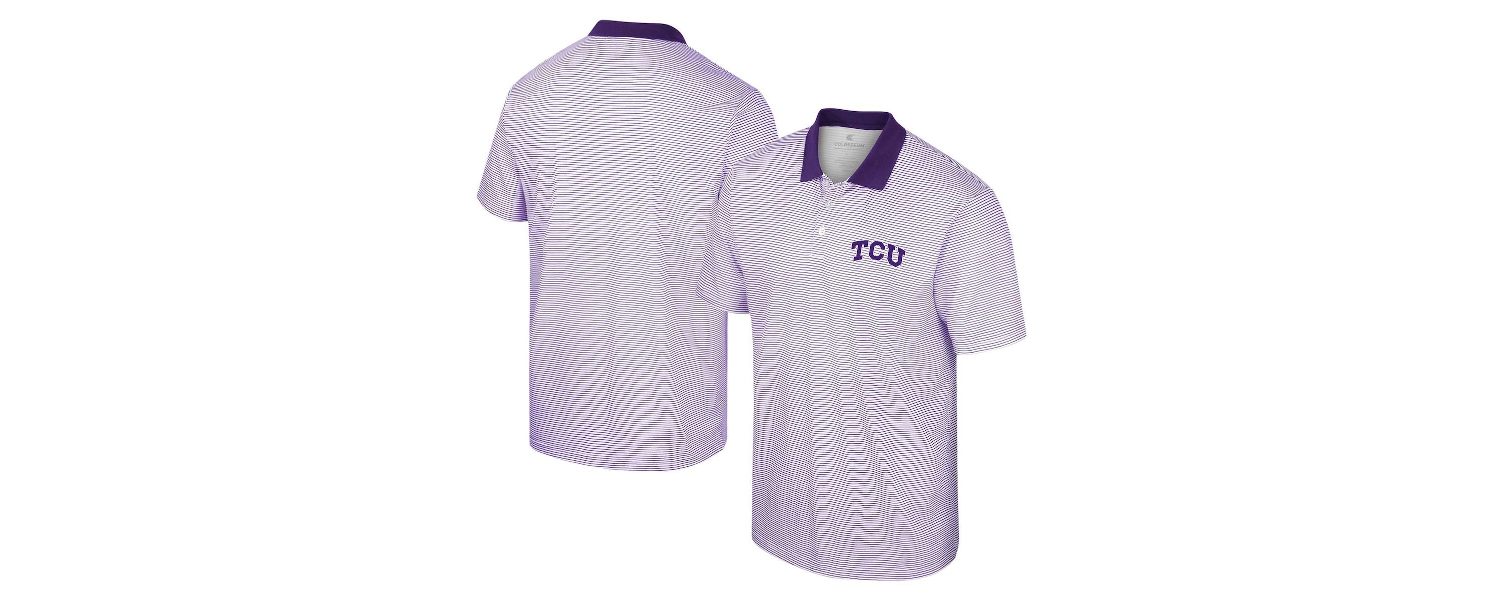 NCAA TCU Horned Frogs Print Stripe Polo