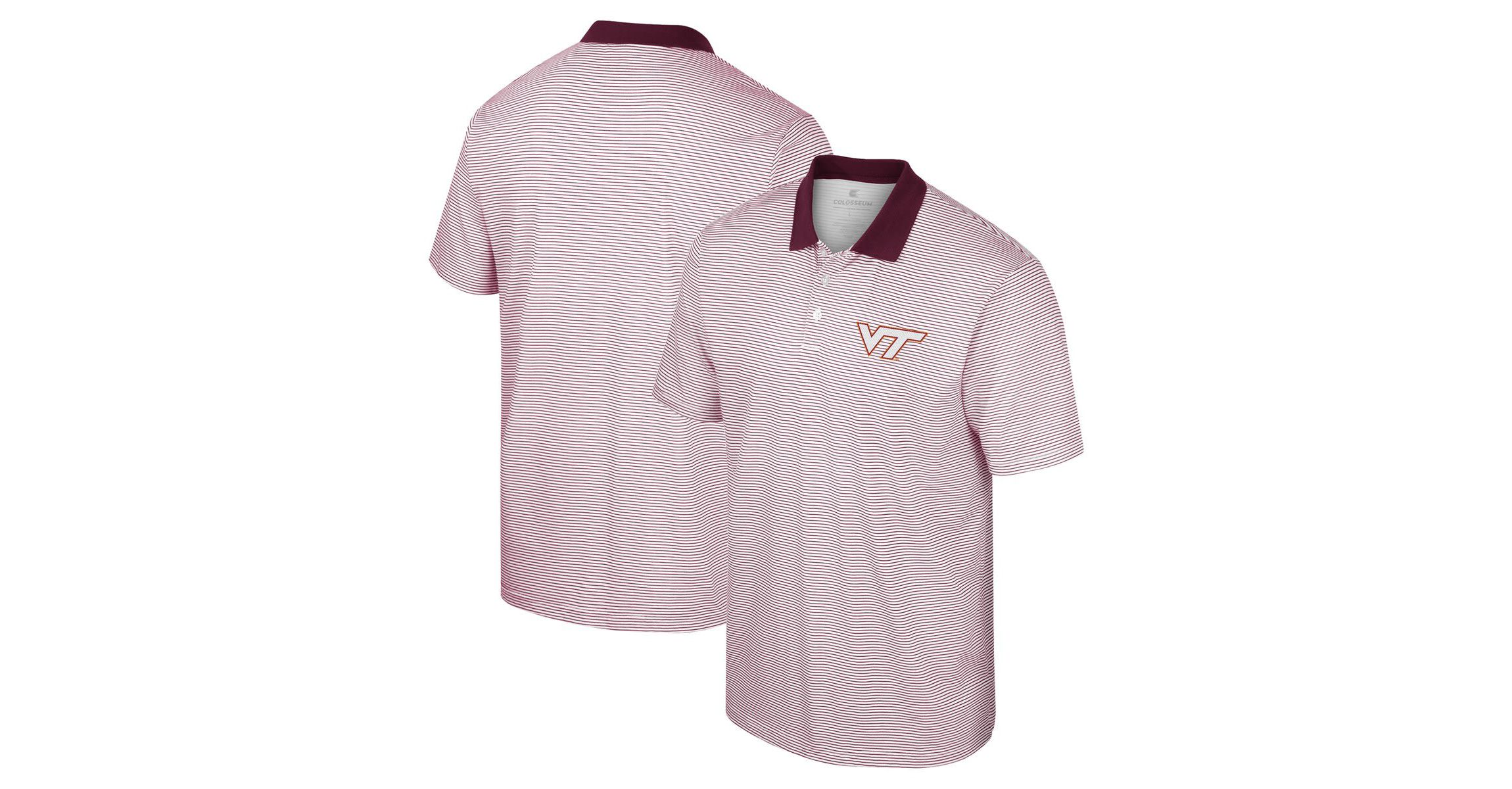 NCAA Virginia Tech Hokies Print Stripe Polo