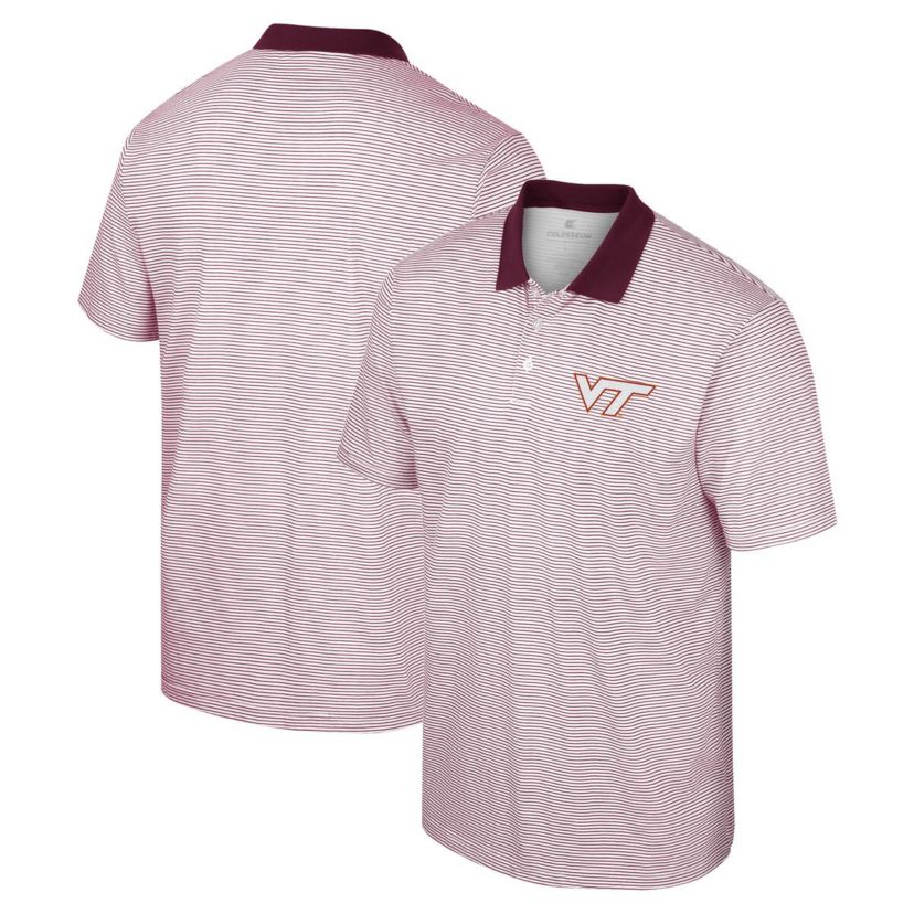 NCAA Virginia Tech Hokies Print Stripe Polo