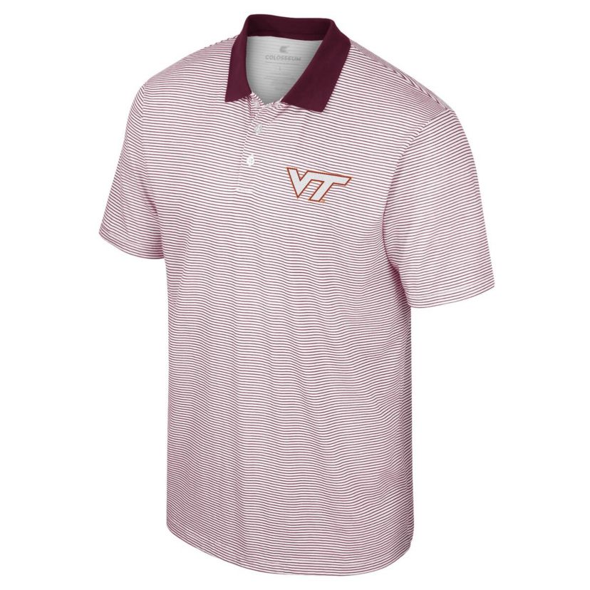 NCAA Virginia Tech Hokies Print Stripe Polo