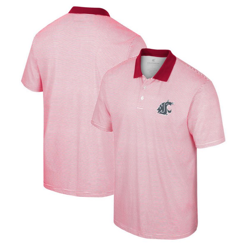 NCAA Washington State Cougars Print Stripe Polo