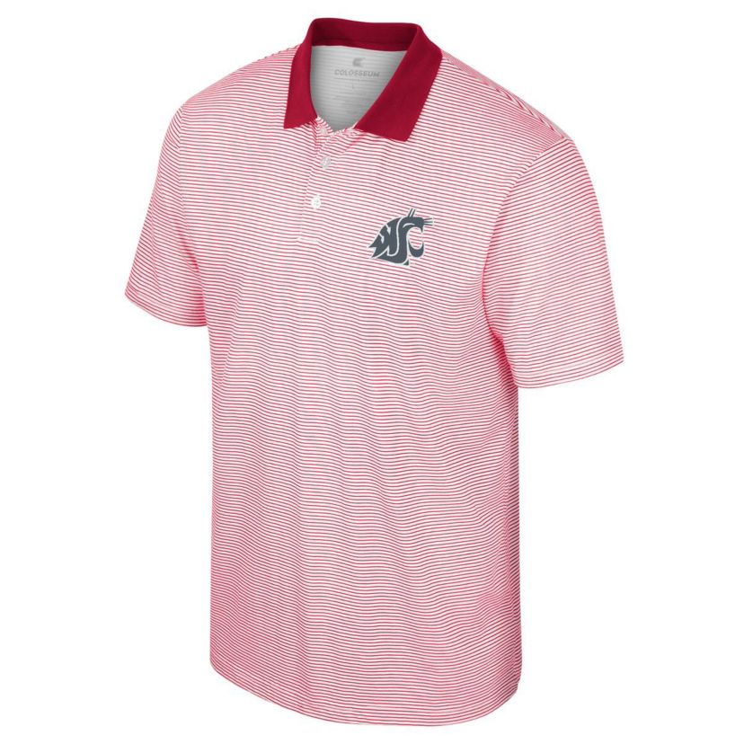 NCAA Washington State Cougars Print Stripe Polo