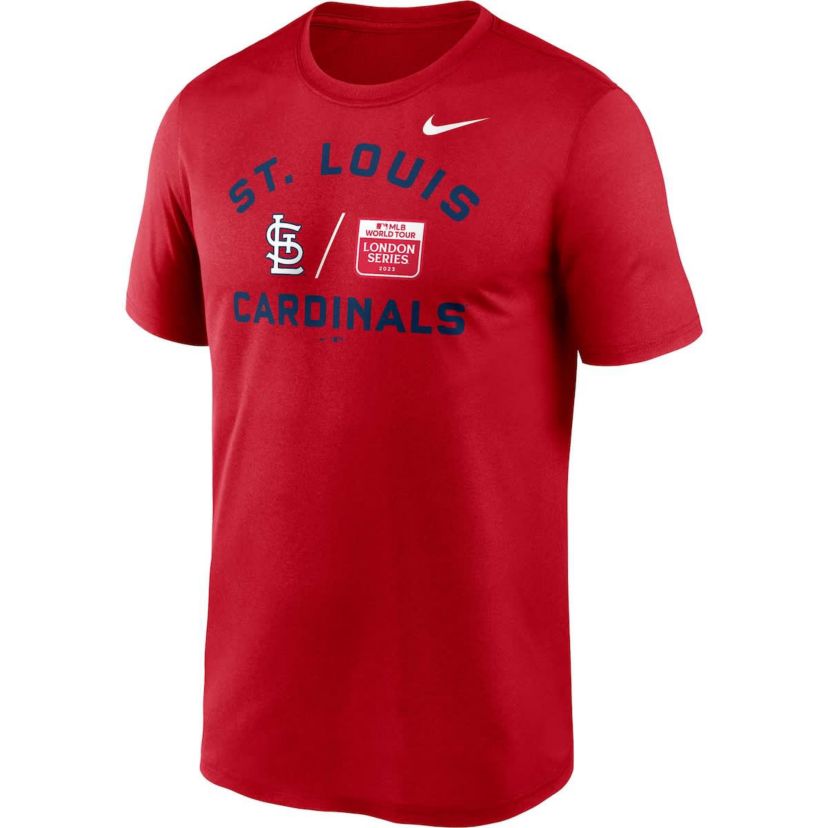 MLB Nike St. Louis Cardinals 2023 MLB World Tour: London Series Legend Performance T-Shirt