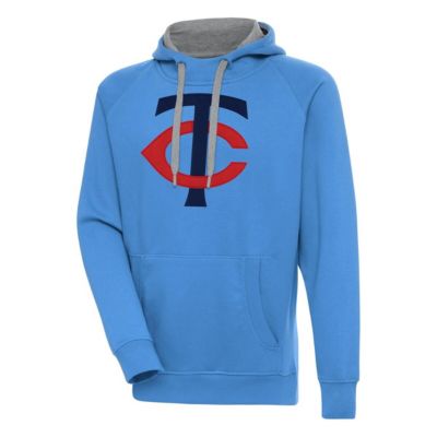 Antigua Men's MLB Light Minnesota Twins Victory Pullover Hoodie, Light Blue, 2XL