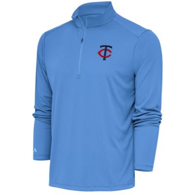 Antigua Men's MLB Light Minnesota Twins Tribute Quarter-Zip Pullover Top