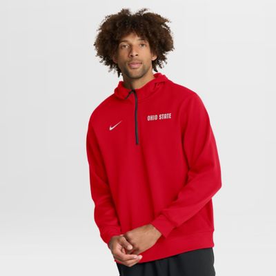 Men's NCAA Nike Ohio State Buckeyes Coaches Premium Dri-FIT Quarter-Zip Hoodie