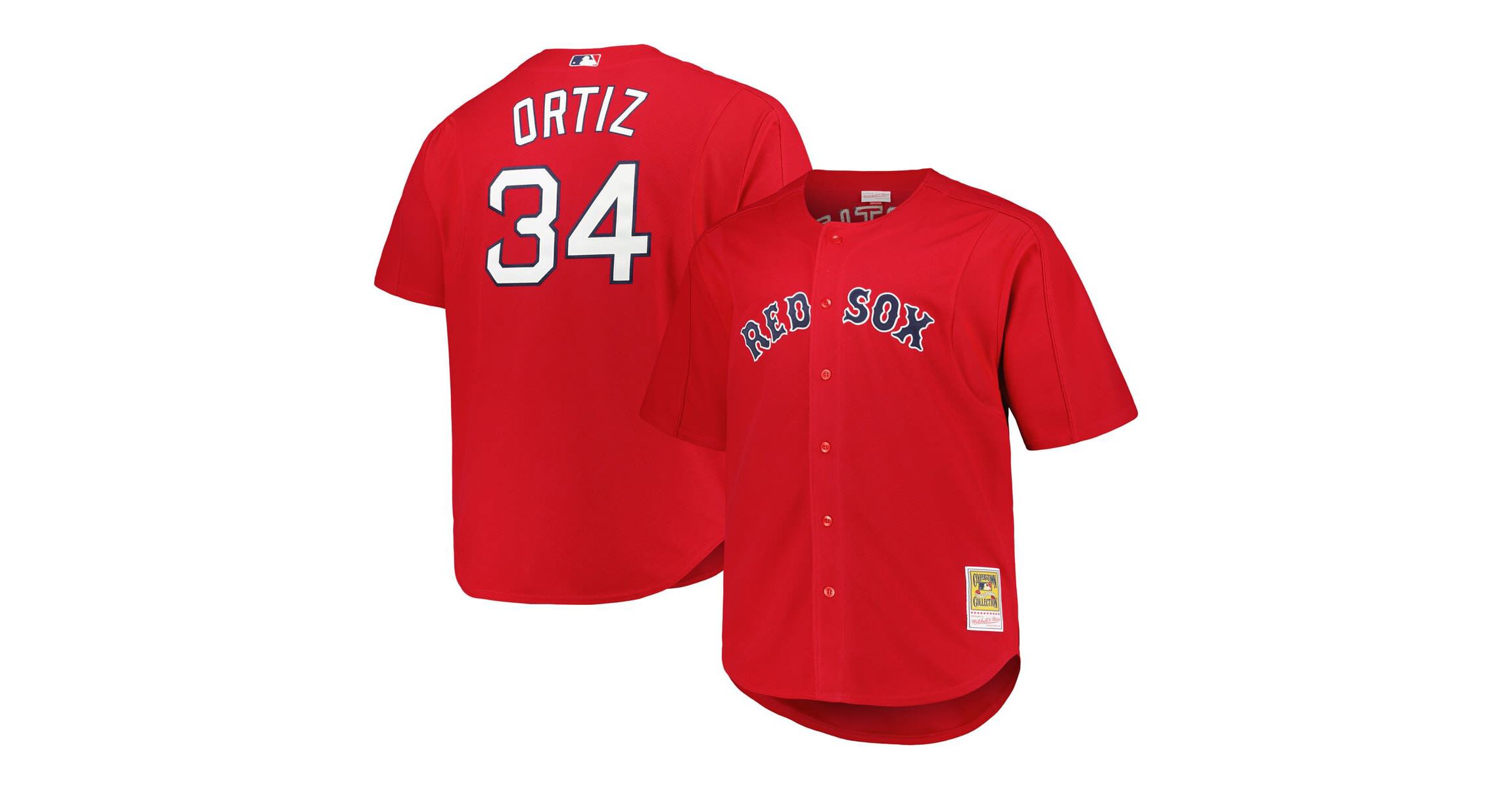 Boston Red Sox MLB David Ortiz Boston Sox Big & Tall Cooperstown Collection Batting Practice Replica Jersey