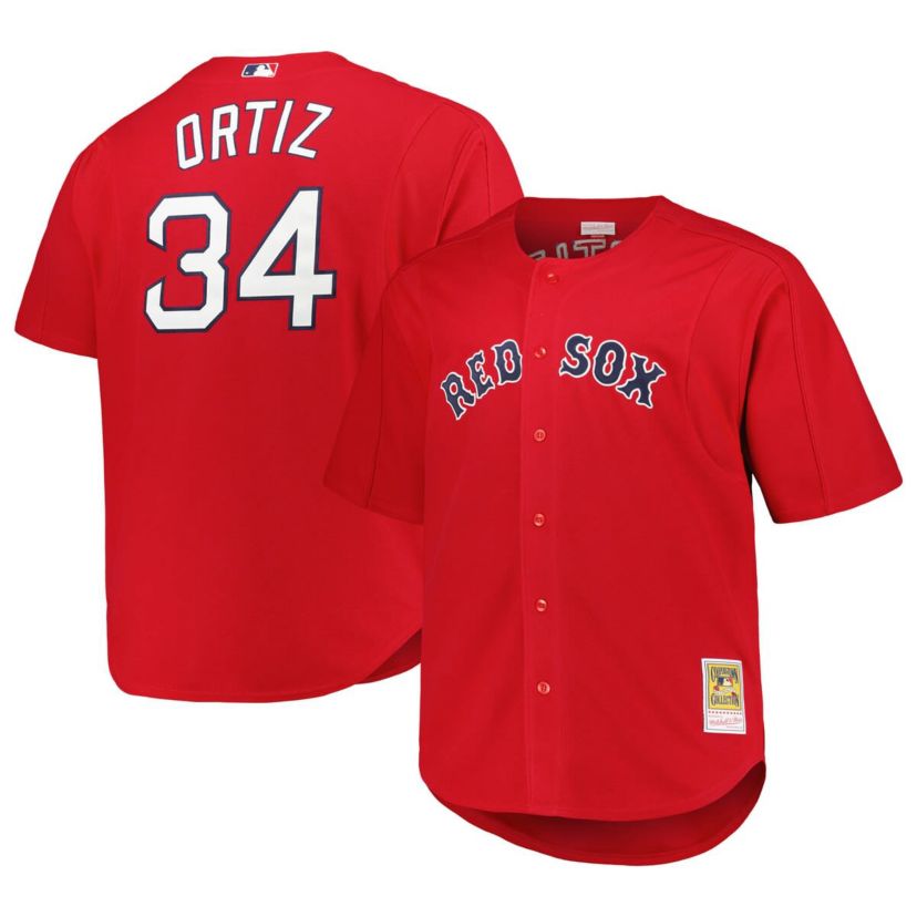 Boston Red Sox MLB David Ortiz Boston Sox Big & Tall Cooperstown Collection Batting Practice Replica Jersey
