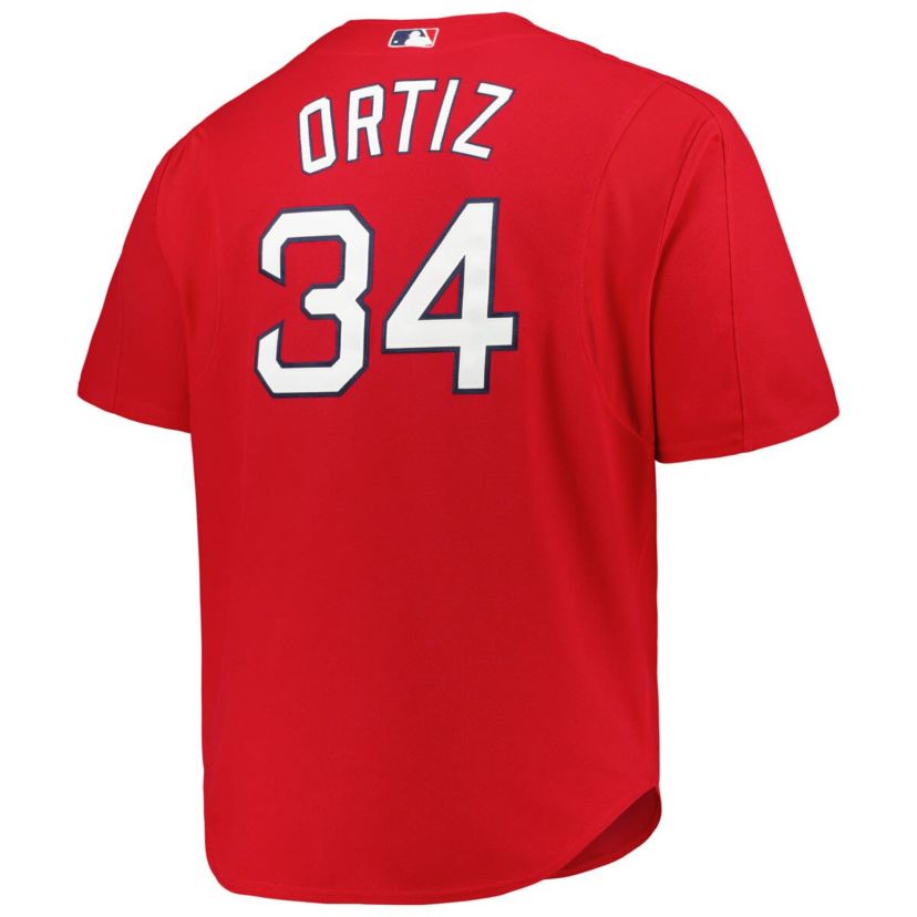 Boston Red Sox MLB David Ortiz Boston Sox Big & Tall Cooperstown Collection Batting Practice Replica Jersey