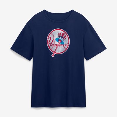 Men's MLB Fanatics New York Yankees Vintage Logo Legacy T-Shirt, Navy Blue, 3XL