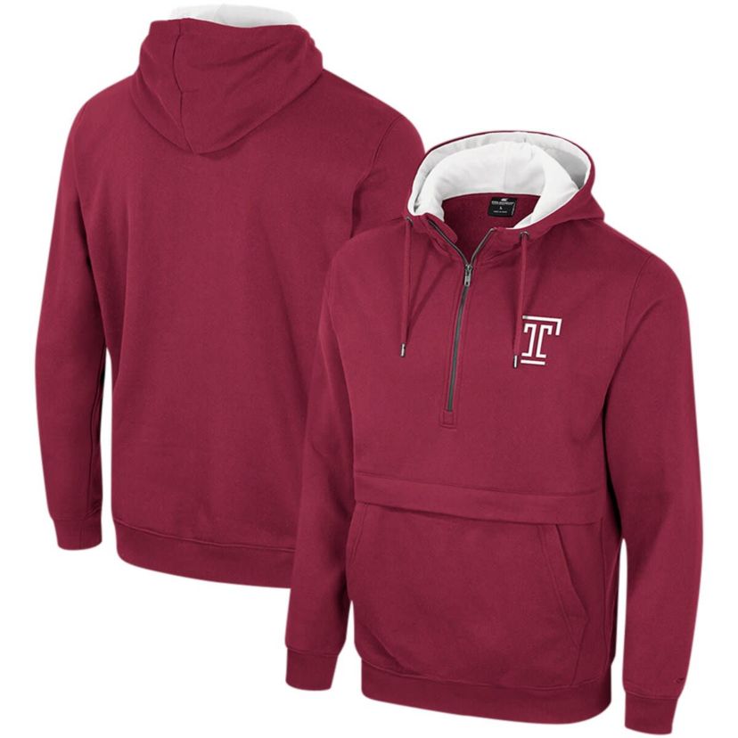 NCAA Temple Owls Team Half-Zip Pullover Hoodie