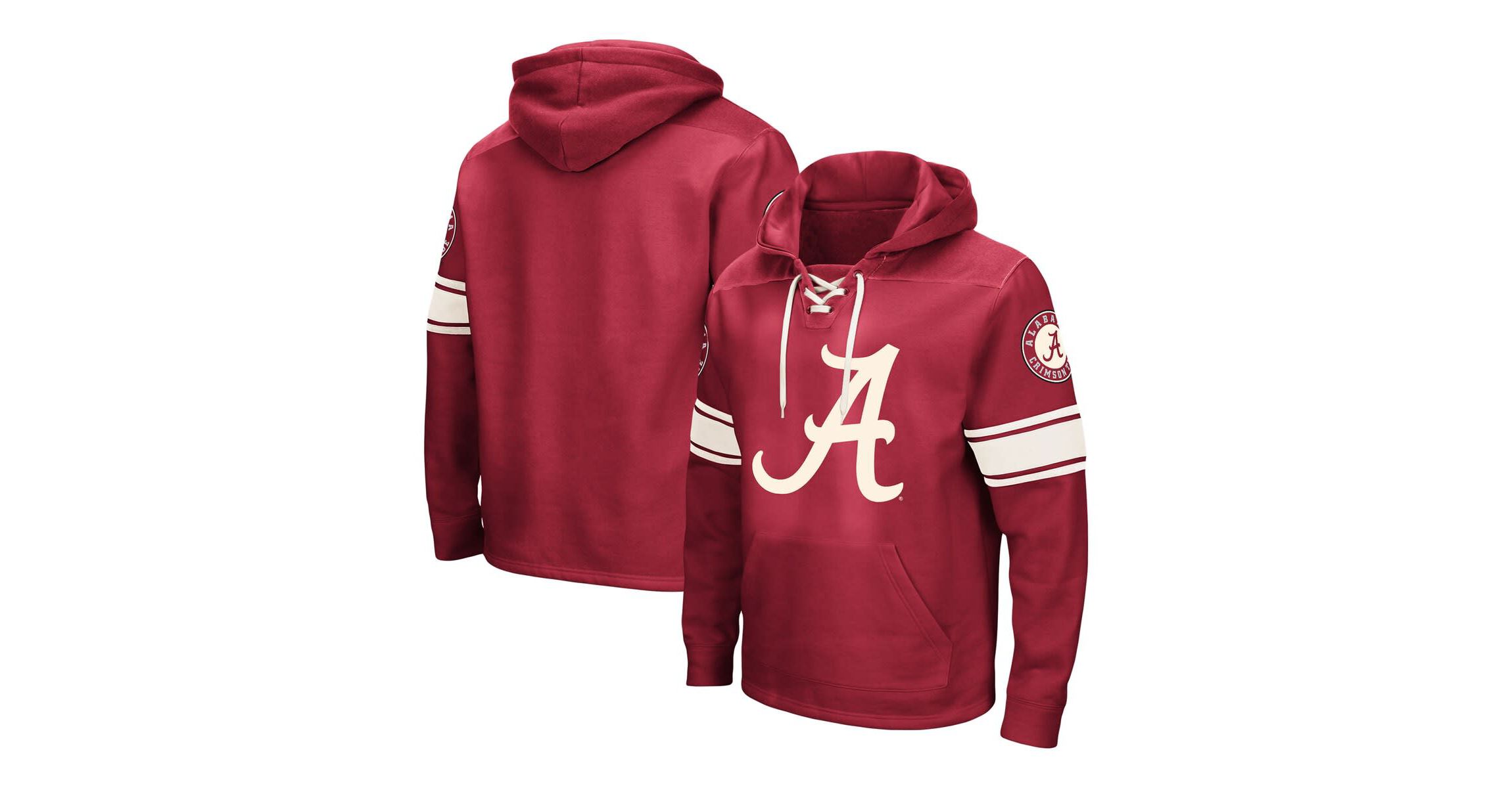 Alabama Crimson Tide NCAA Alabama Tide Big & Tall Hockey Lace-Up Pullover Hoodie