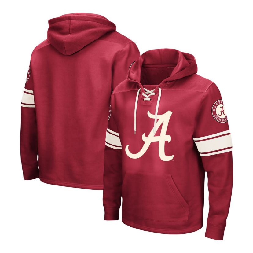 Alabama Crimson Tide NCAA Alabama Tide Big & Tall Hockey Lace-Up Pullover Hoodie