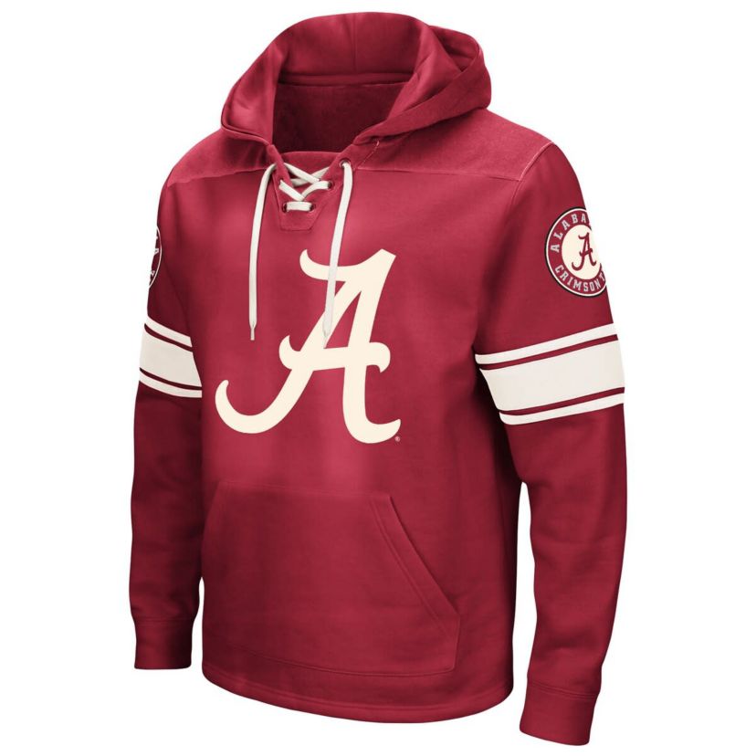 Alabama Crimson Tide NCAA Alabama Tide Big & Tall Hockey Lace-Up Pullover Hoodie