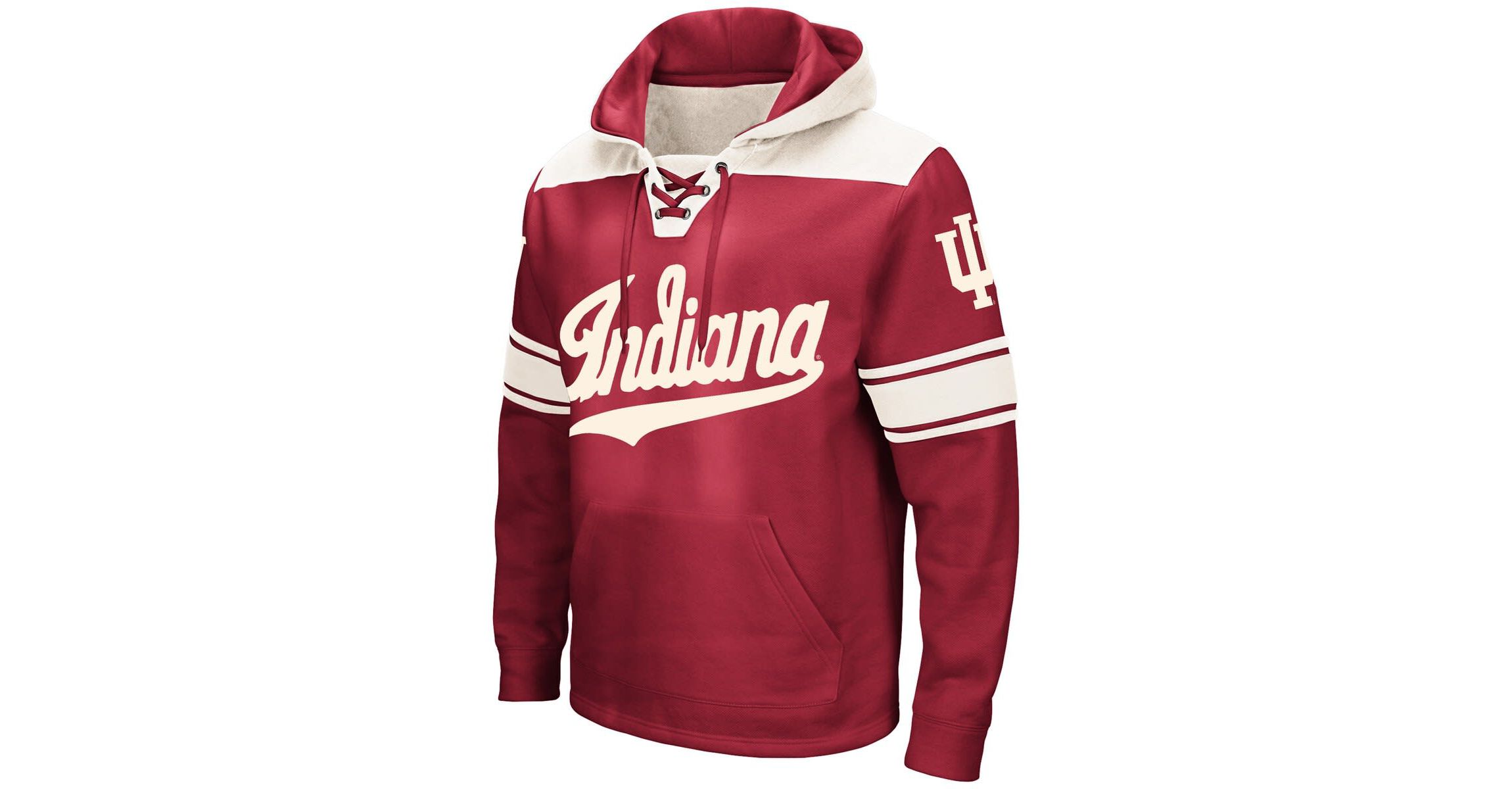 NCAA Indiana Hoosiers Big & Tall Hockey Lace-Up Pullover Hoodie